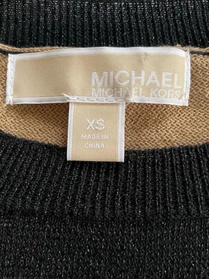 Michael Kors Gold and Black Striped Sweater size XS thumbnail 2