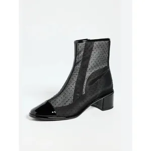 Tory Burch Polka-Dot Mesh Cap-Toe Ankle Booties, Black, Size 8, NWT no box. thumbnail 2