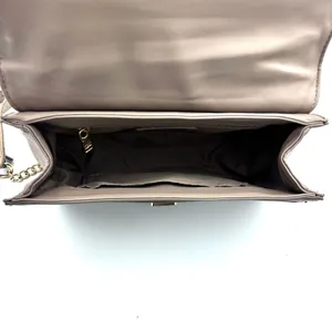 Badgley Mischka Quilted Crossbody Bag Women‎ Small Taupe Gold Studded Glam Purse thumbnail 8
