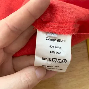 NWOT Coral Red Linen & Cotton Sleeveless Button Up Tank Top Blouse S thumbnail 4