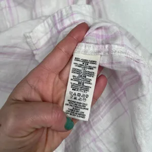 Free People Women's No Limits Plaid Linen Button‎ Down Shirt Sz XS thumbnail 5
