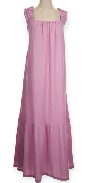 VICI Lavender Textured Tie Back Ruffle Hem Maxi Dress Size Small Sundress thumbnail 1