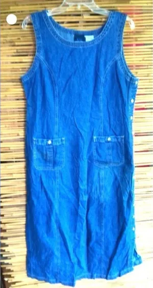 Vintage Studio L Y2K Cotton Jeans Denim Cottagecore Jumper Dress thumbnail 1