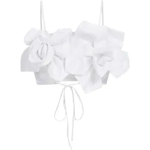 White floral crop top size large White thumbnail 10