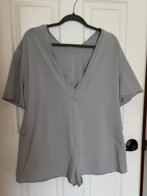 Free People FP Movement Hot Shot Tee Romper in Beach Fog XS thumbnail 6