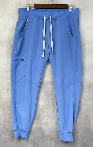 FIGS Zamora Jogger Scrub‎ Pants Women Medium Blue Stretch Minimal Healthcare thumbnail 1