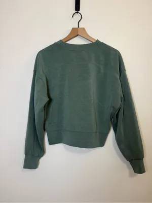 Lululemon Softstreme Perfectly Oversized Cropped Crew Medium Forest thumbnail 3