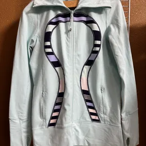 1008. Lululemon sz 6 in stride running jacket aquamarine. Great condition thumbnail 7