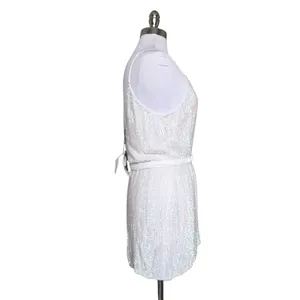 RETROFÉTE‎ Claire Belted Sequined Chiffon Mini Dress Iridescent XL NEW thumbnail 9