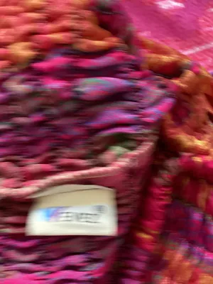 Wevez Boho Strapless smocked Wide Leg Jumpsuit in Red and Pink thumbnail 5