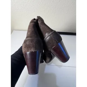 Frye Suede Ankle Boots Women 8 Brown Western Block Heel Minimalist Boho‎ thumbnail 3