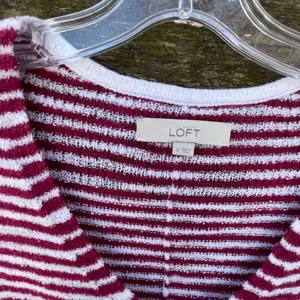 Loft size M striped oversized cotton nylon sweater thumbnail 5