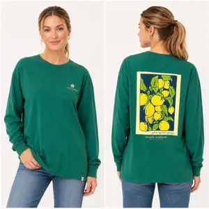 Simply Southern Green Prep Long Sleeve Lemon Graphic Tee You're My Main Squeeze thumbnail 3
