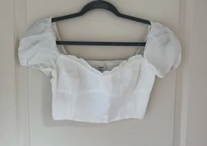 Aritzia Wilfred Wander Linen Blouse in White thumbnail 1