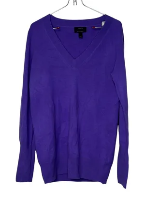 J.Crew Womens Italian Cashmere V-Neck Sweater Purple Relaxed Fit M 29660 thumbnail 1