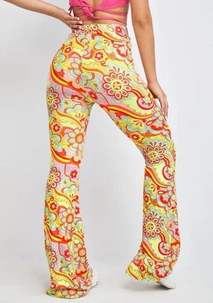 Floral Print Flare Pants Multi Size 4 thumbnail 2