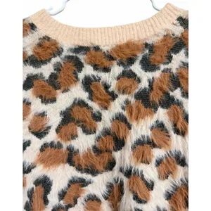 Nectar Clothing Fuzzy‎ Leopard Print Sweater Women's Size Medium thumbnail 4