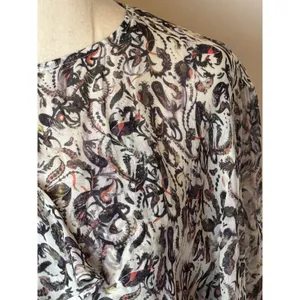 IRO Dress Women Small‎ Ivory Black Chiffon Floral Print Long Sleeve Mini thumbnail 7