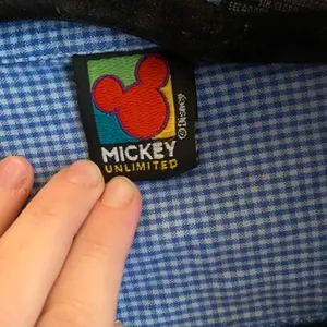 Disney Mickey Unlimited Blue Checkered Shirt Vintage Women Size XLarge Top thumbnail 3