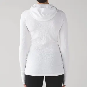 Lululemon Rest Less Textured Hooded Top White Womens thumbnail 8