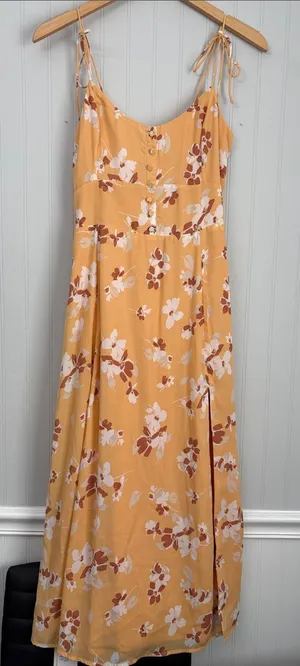 Abercrombie & Fitch Tie Strap Sleeveless Floral Midi Dress Women Size Small NWT thumbnail 1