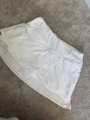 Athleta White Athletic layered mini Skort with Built-In Shorts thumbnail 3
