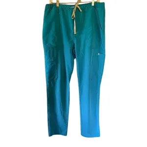 FIGS Technical Collection Scrub Pants Large Teal Blue Cargo Medical Uniform thumbnail 2