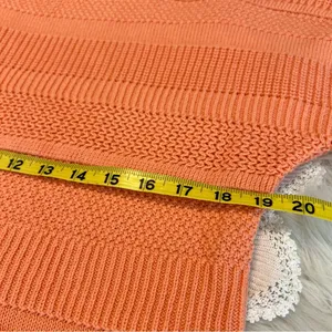 Old Navy Light Orange Knit Sweater Top Women’s Size Small Short Sleeve Spring thumbnail 7