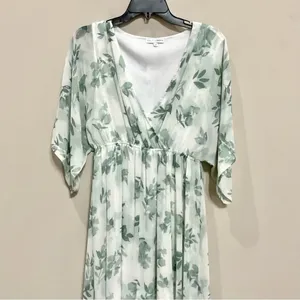 Baltic Born Kia Kimono Maxi Dress Sz M Floral Print Sheer Layered thumbnail 3