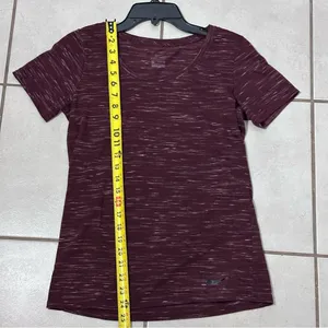 Nike Women Maroon‎ Athletic Basic Dri-Fit shirt size small thumbnail 5
