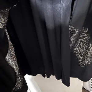 R&M‎ RICHARDS Midi Dress Black Gold Metallic Shimmery Stretch Jersey Event 18W thumbnail 7