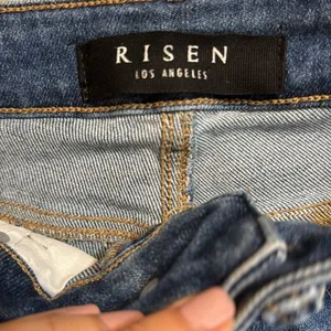 Risen Jeans Women's Distressed Raw Hem Flare Denim Blue Size 5/27 thumbnail 11
