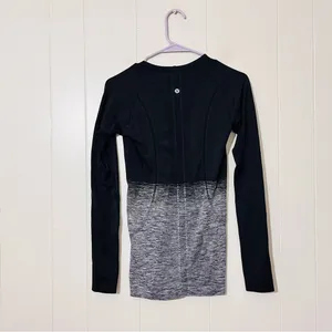 Lululemon Swiftly Tech Long Sleeve Crew Black Ombre Athletic Top 4 thumbnail 6