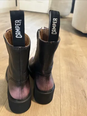 CAMPER Milah Black and Pink Leather Mid Boots, Size EU38/US7.5 NWOT Display pair thumbnail 8