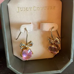 Juicy Couture Y2K Pink Glam Drop Bow Earrings thumbnail 3