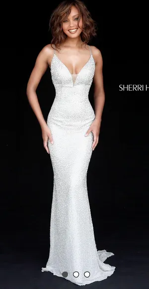 Sherri Hill White Prom Dress thumbnail 2