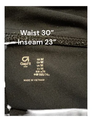 GapFit Black High-Rise Capri Crop Leggings Size Medium thumbnail 2