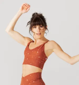 POPFLEX Rust Crescent & Star Print Sports Bra S thumbnail 1