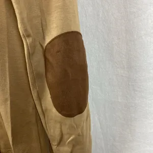 Ralph Lauren Tan Long Sleeve Cotton Leather Trim Tee T Shirt L thumbnail 5