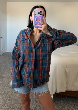 Vintage LL bean plaid flannel thumbnail 1