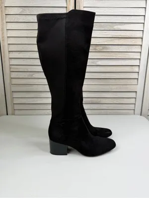 A2 by Aerosoles Black "Condominium" Faux Suede/Nylon Knee High Riding Boot-8.5 thumbnail 2