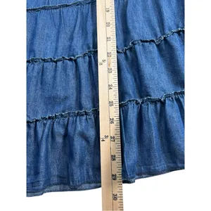 Metro Wear Vintage Denim Prairie Skirt – Size M – 100% Cotton – Cottagecore Maxi thumbnail 7