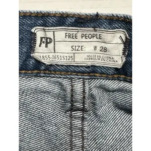 Free People Release Boot Cut Jeans Size 28 Raw Hem High Rise‎ Crop Y2K Frayed thumbnail 10