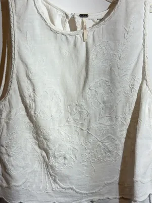 Free People Faded Gardens Tank Floral Embroidered Cotton Top Size S thumbnail 6