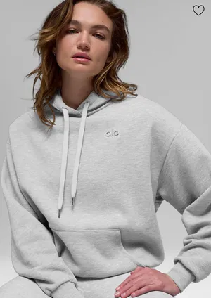 Alo Yoga Accolade Hoodie Heather Athletic Grey M thumbnail 2
