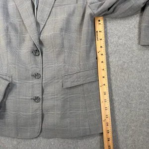 Banana Republic Women's Size 12 Gray Plaid Stretch Blazer Jacket Career Workwear thumbnail 6