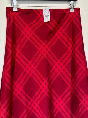 NWT J. CREW FACTORY Printed Bias Slip Skirt Autumn Crimson Candy Apple Medium thumbnail 4