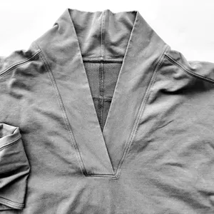 Lululemon LA Oversized Long Sleeve Tunic Size 12 Dark Grey Cotton Sweatshirt thumbnail 4