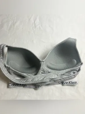 Calvin Klein Gray Modern Cotton Racerback Wireless Bralette Size Small thumbnail 3
