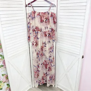 As You Wish Floral Off The Shoulder‎ Flared Sleeve Maxi Dress Small thumbnail 9
